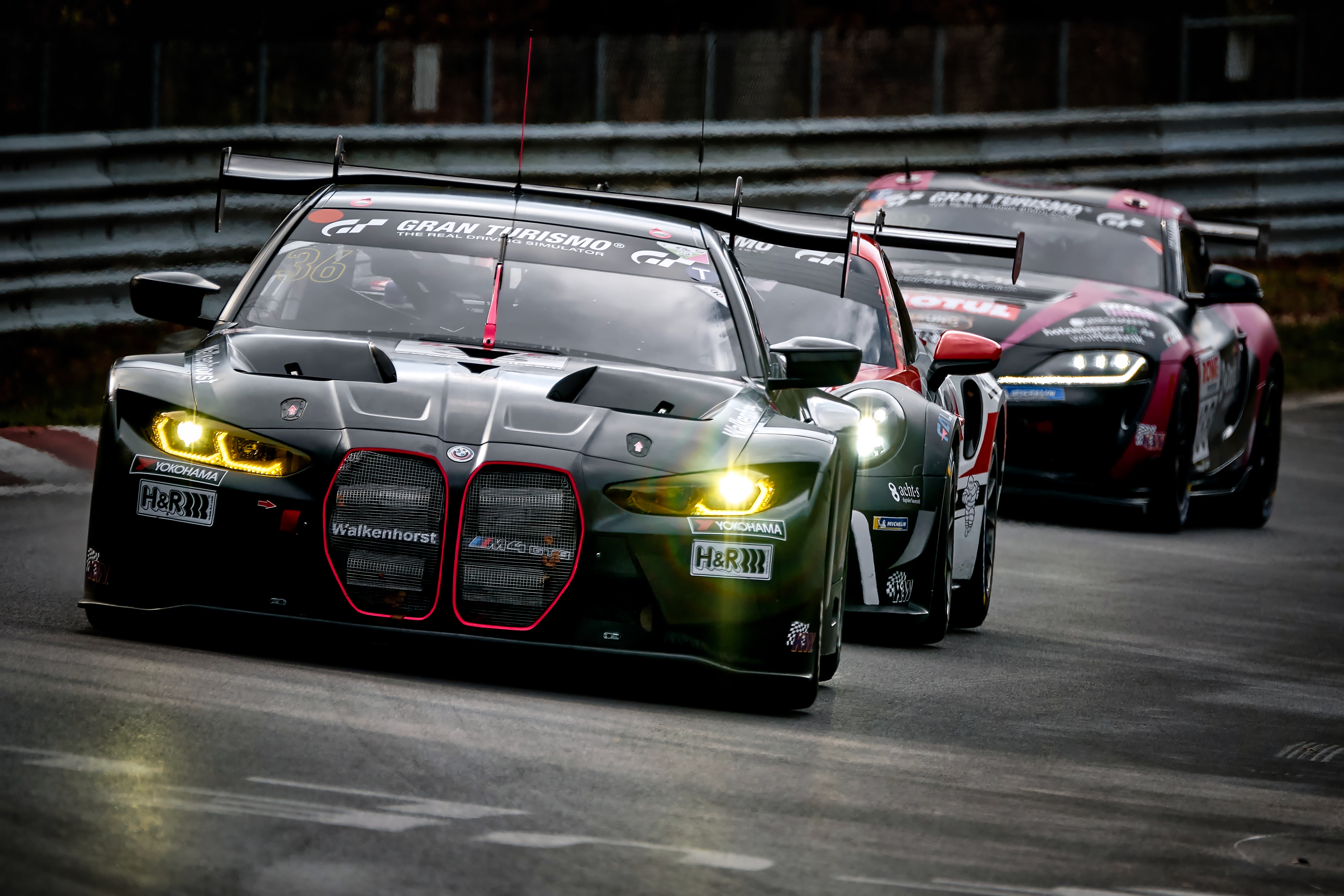 GT3 Cars Racing on Racetrack
